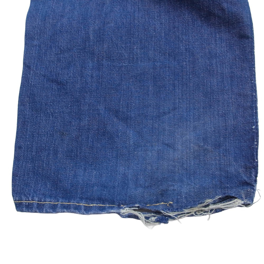 Levi's リーバイス Vintage ヴィンテージ 60s~70s 白タグ BIG E 不均等V Scovill社製 GRIPPER ZIP シャンブレー ストレート ジップパンツ ボタン裏刻印15 インディゴブルー系【中古】 - Image 4