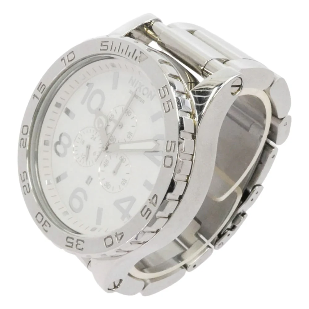 NIXON ニクソン A083-488 THE 51-30 CHRONO クロノグラフ ステンレス製 ハイポリッシュ クォーツ ウォッチ 腕時計 シルバー系 ホワイト系【中古】 - Image 4