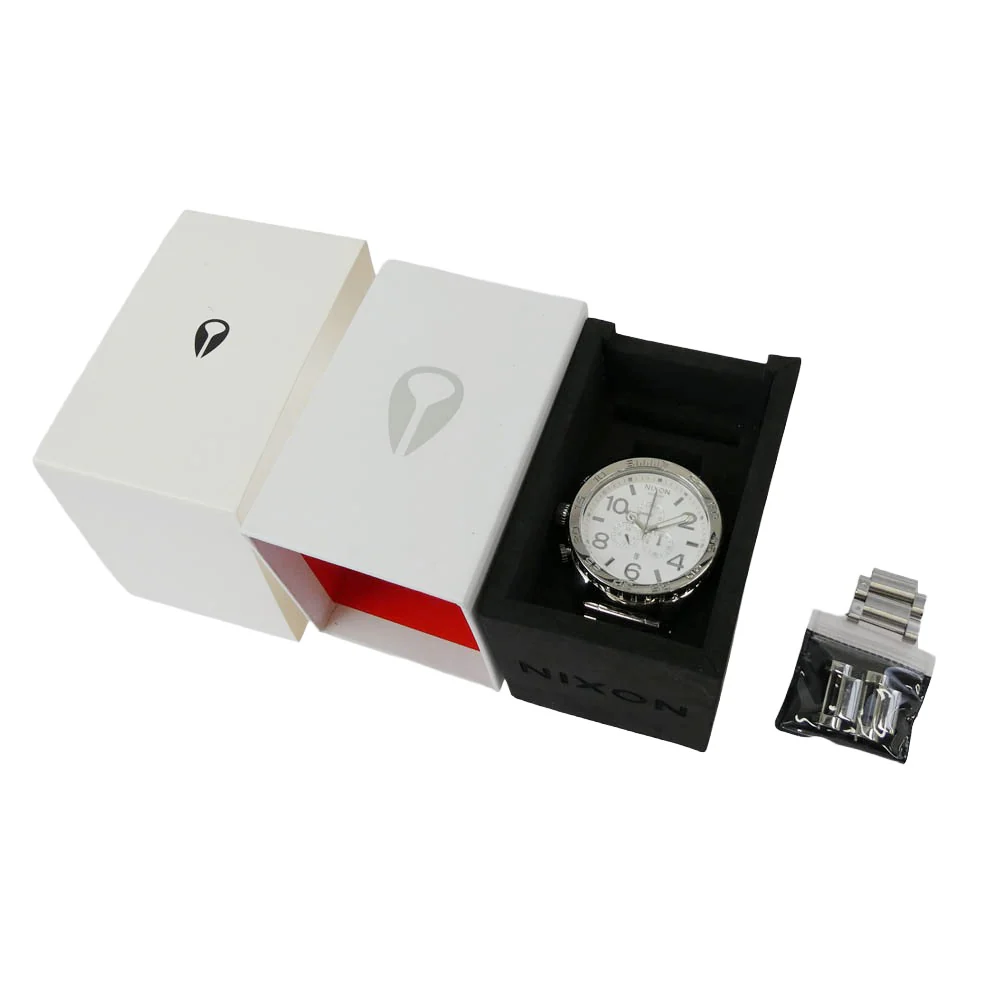 NIXON ニクソン A083-488 THE 51-30 CHRONO クロノグラフ ステンレス製 ハイポリッシュ クォーツ ウォッチ 腕時計 シルバー系 ホワイト系【中古】 - Image 7