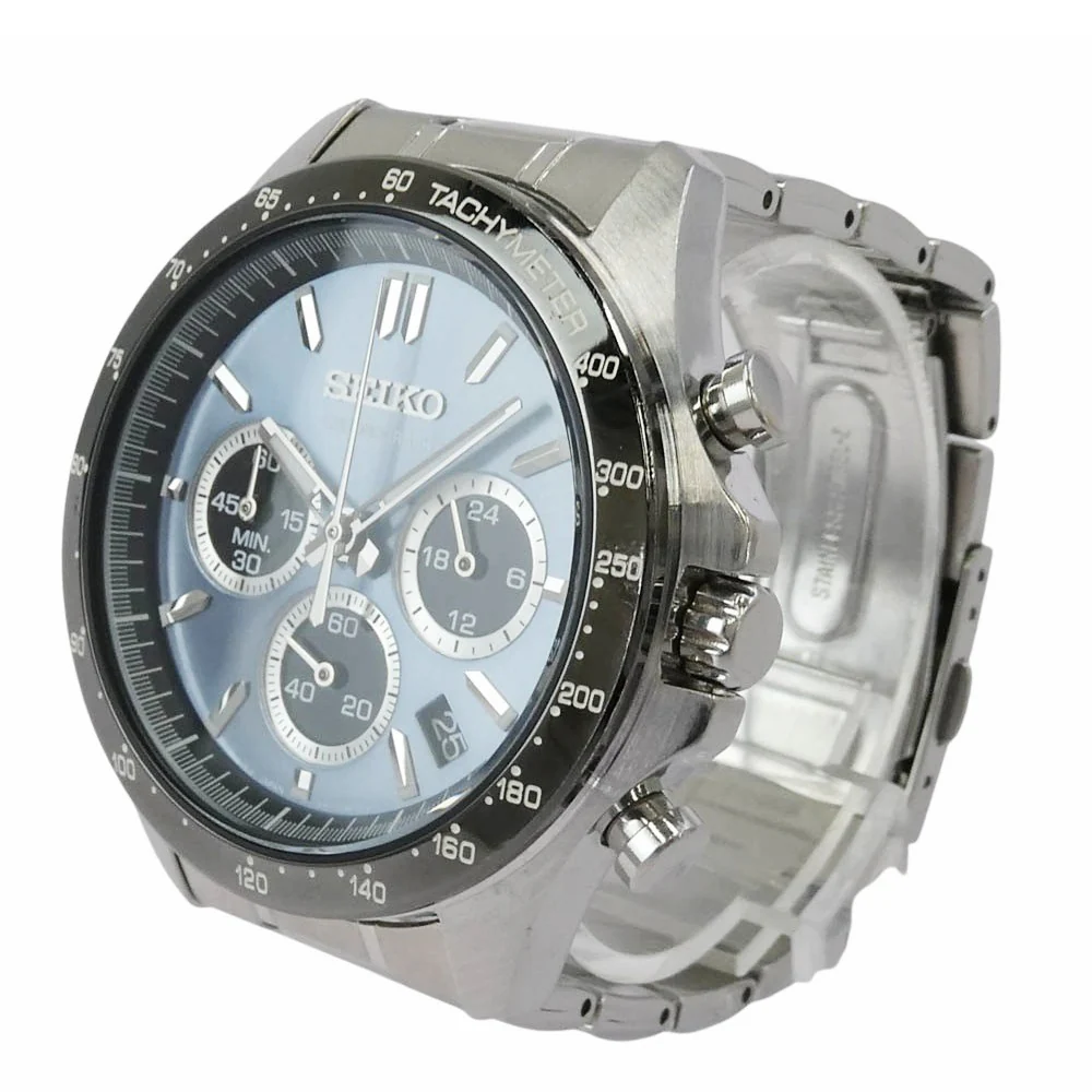 SEIKO セイコー 8T63-00D0 スピリット クロノグラフ ステンレス製 クォーツ ウォッチ 腕時計 シルバー系 ライトブルー系【中古】 - Image 4