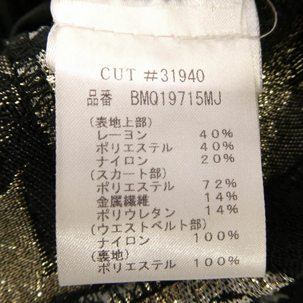 TADASHI SHOJI タダシショージ フレンチスリーブ スパンコール ジャカード タイトドレス ブラック系 ゴールド系 2【美品】【中古】 - Image 4