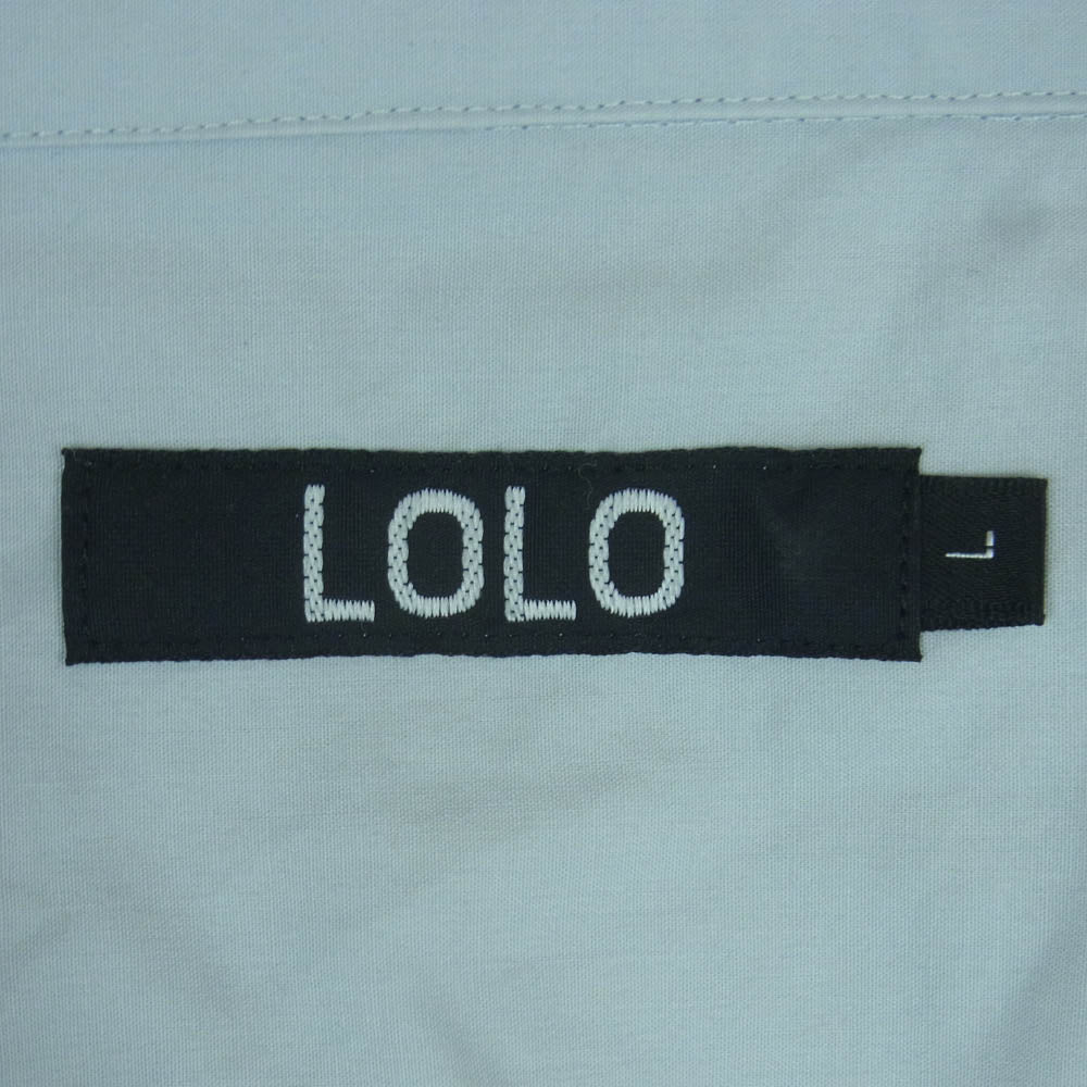 ロロ LS-419 プルオーバー 半袖 シャツ コットン 日本製 ライトブルー系 L【中古】 - Image 4
