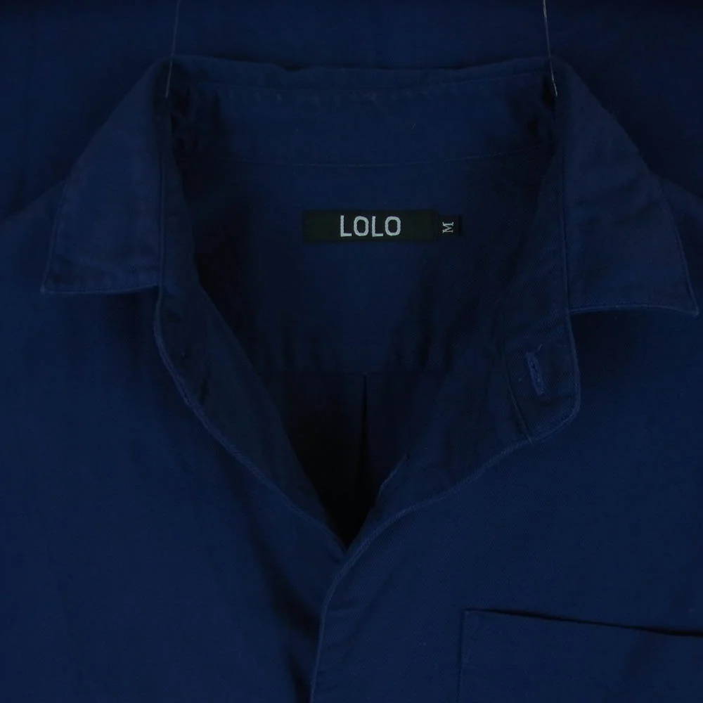 ロロ LS-395 コットン 長袖 シャツ 日本製 ネイビー系 M【中古】 - Image 3