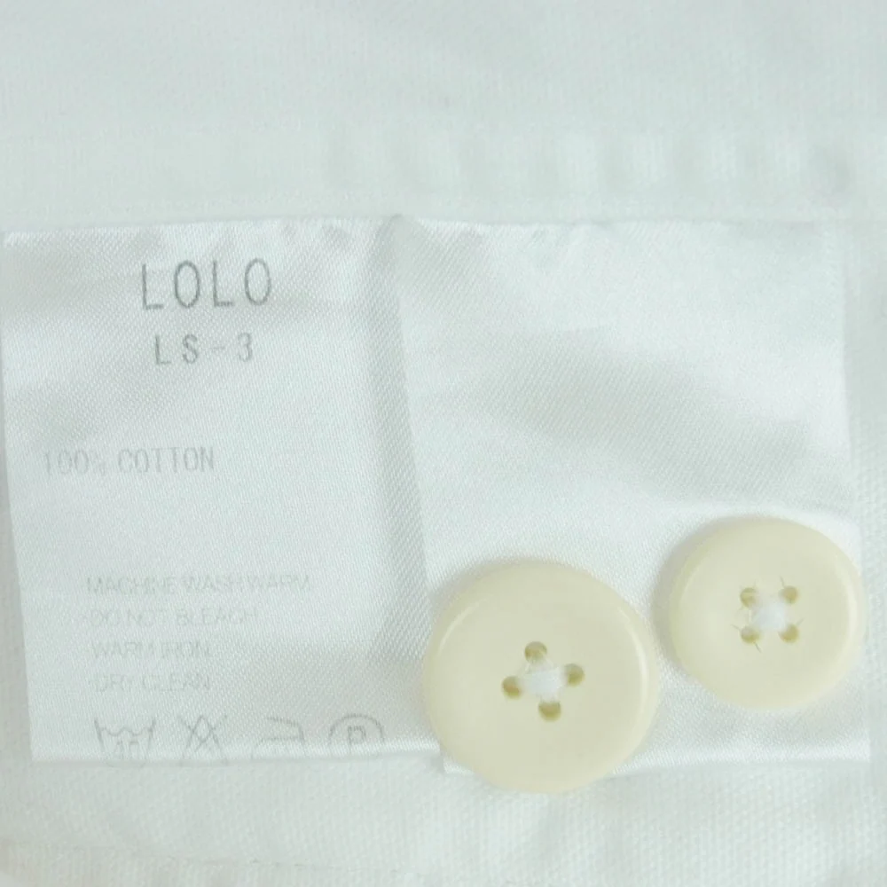 ロロ LS-3 オックス プルオーバー 長袖 シャツ 日本製 ホワイト系 M【中古】 - Image 6