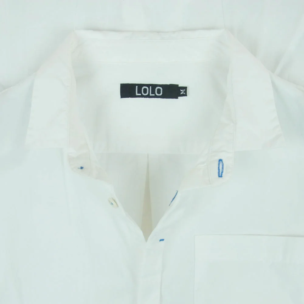 ロロ LS-387 コットン 比翼 長袖 シャツ 日本製 ホワイト系 M【中古】 - Image 3