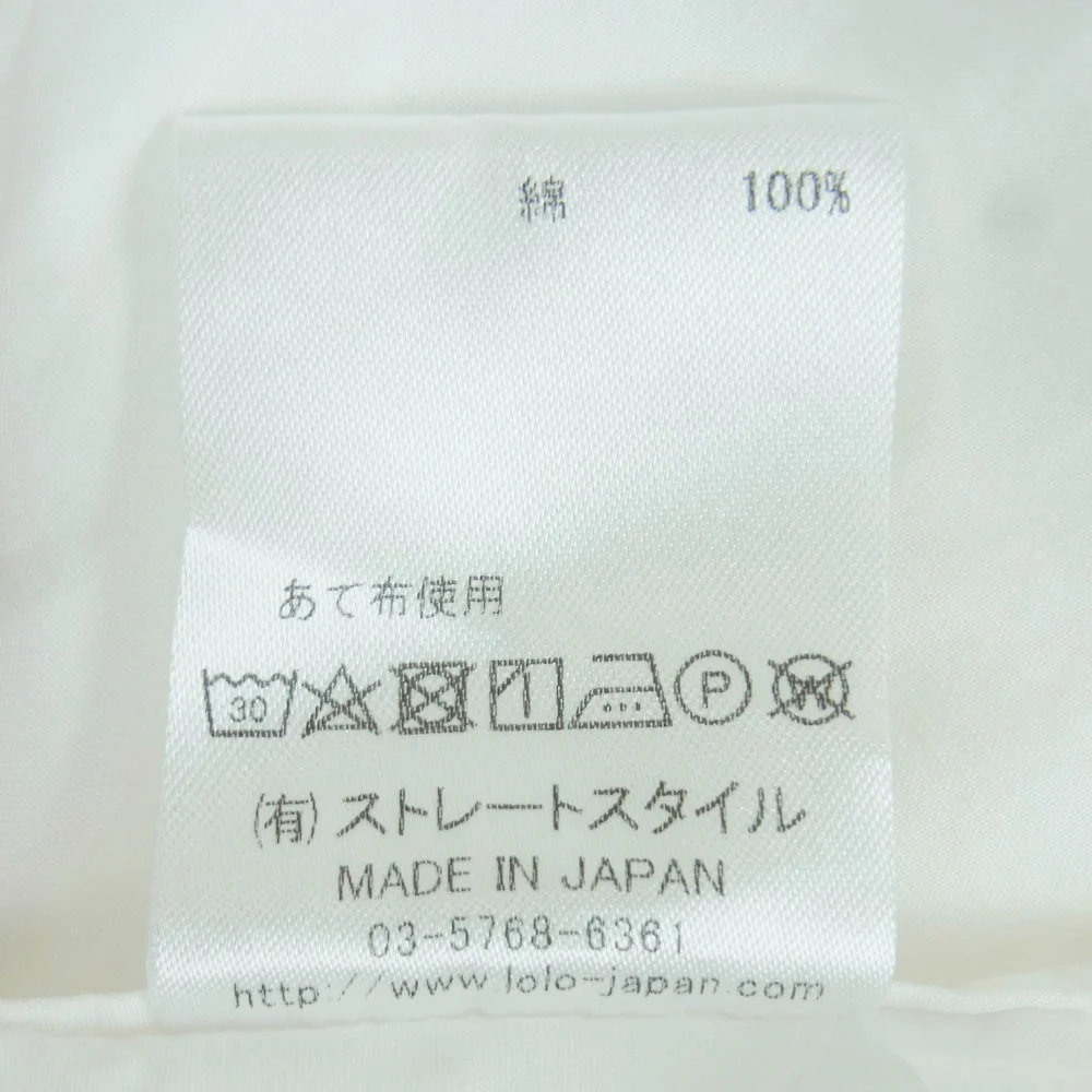 ロロ LS-387 コットン 比翼 長袖 シャツ 日本製 ホワイト系 M【中古】 - Image 7