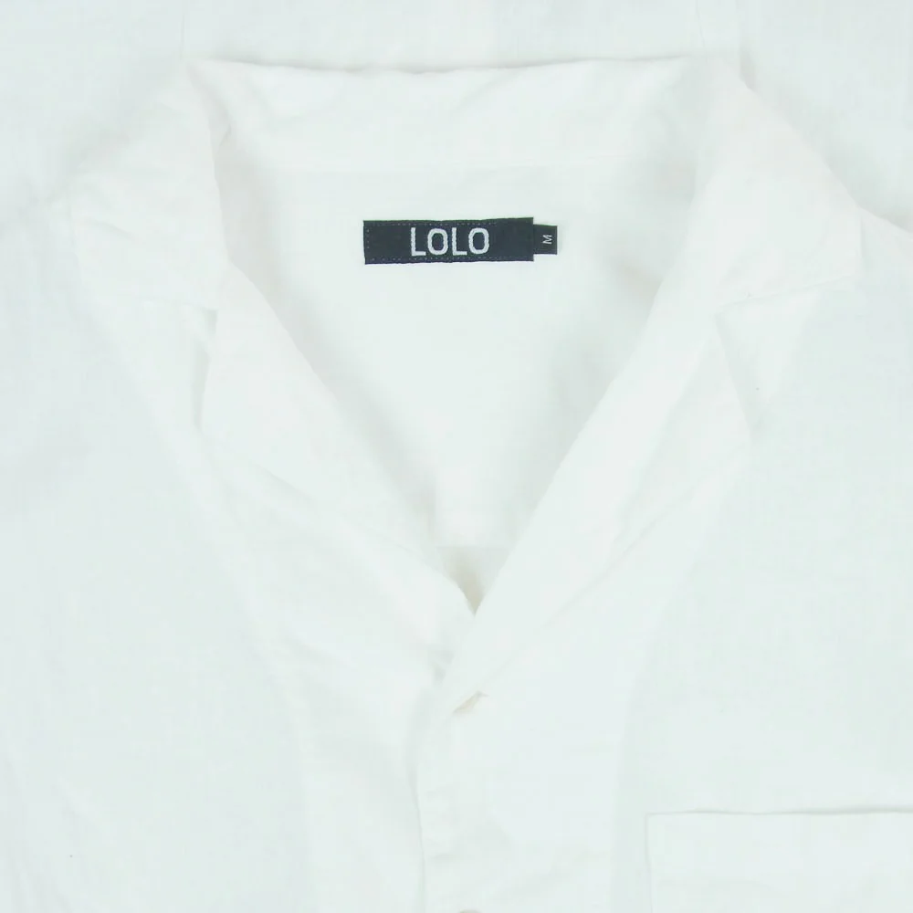 ロロ LS-417 コットン リネン 長袖 シャツ 日本製 ホワイト系 M【中古】 - Image 3
