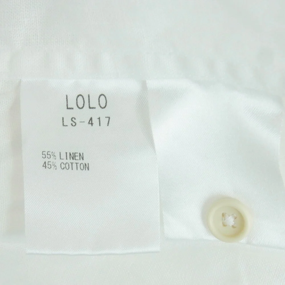 ロロ LS-417 コットン リネン 長袖 シャツ 日本製 ホワイト系 M【中古】 - Image 6