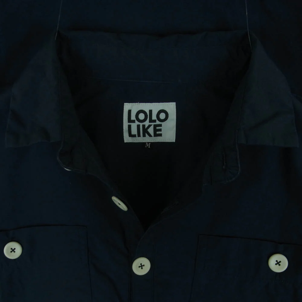 ロロ 2LS-78 LIKE プルオーバー ビッグ シャツ 長袖 コットン 日本製 ダークネイビー系 M【中古】 - Image 3