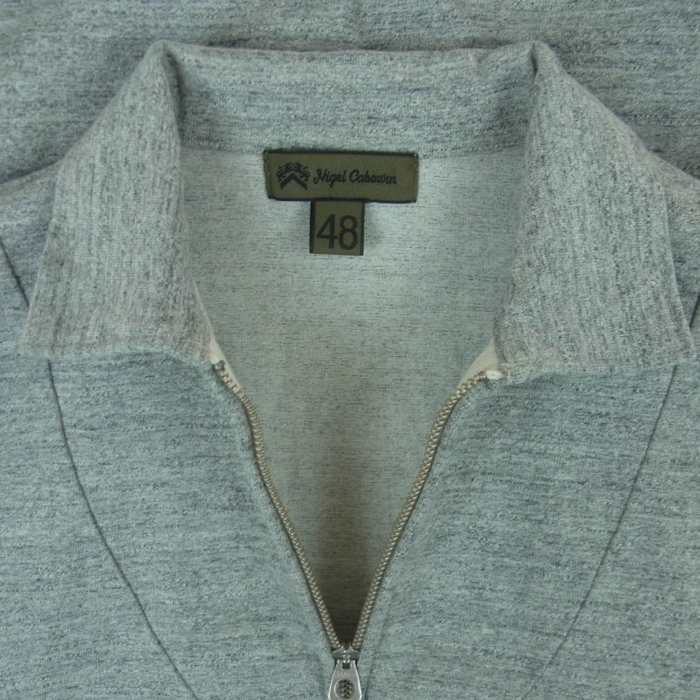 Nigel Cabourn ナイジェルケーボン 80500021006 ZIP-UP TRANNING SHIRT BUMPY バンピージャージー ハーフ ジップ スウェット 半袖 グレー系 48【中古】 - Image 3