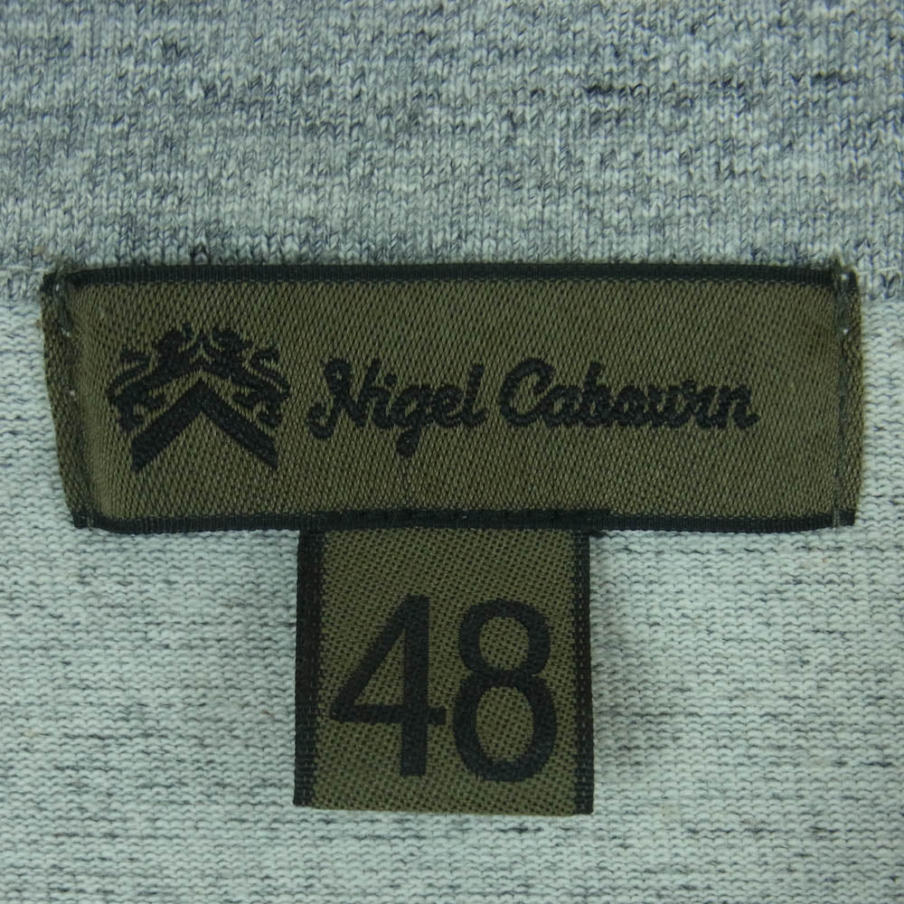 Nigel Cabourn ナイジェルケーボン 80500021006 ZIP-UP TRANNING SHIRT BUMPY バンピージャージー ハーフ ジップ スウェット 半袖 グレー系 48【中古】 - Image 4