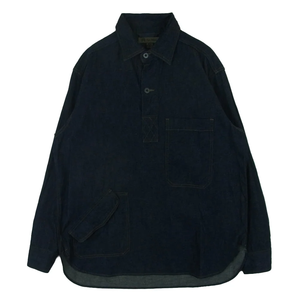 Nigel Cabourn ナイジェルケーボン 80480010001 P/O Work Shirts 10oz Denim プルオーバー デニム 長袖 シャツ インディゴブルー系 46【中古】