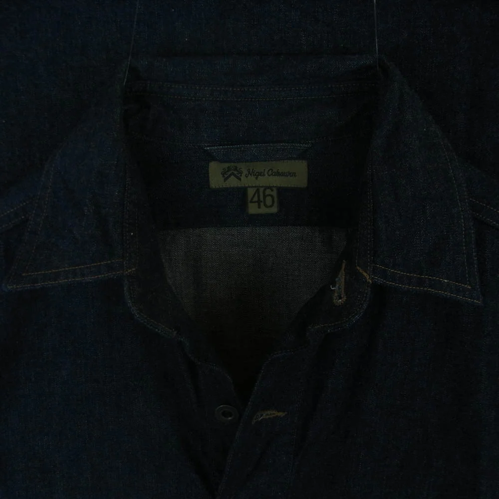 Nigel Cabourn ナイジェルケーボン 80480010001 P/O Work Shirts 10oz Denim プルオーバー デニム 長袖 シャツ インディゴブルー系 46【中古】 - Image 3