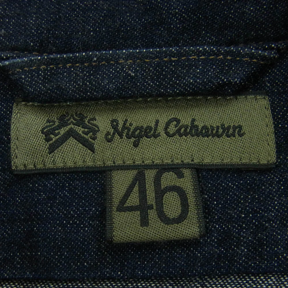 Nigel Cabourn ナイジェルケーボン 80480010001 P/O Work Shirts 10oz Denim プルオーバー デニム 長袖 シャツ インディゴブルー系 46【中古】 - Image 5