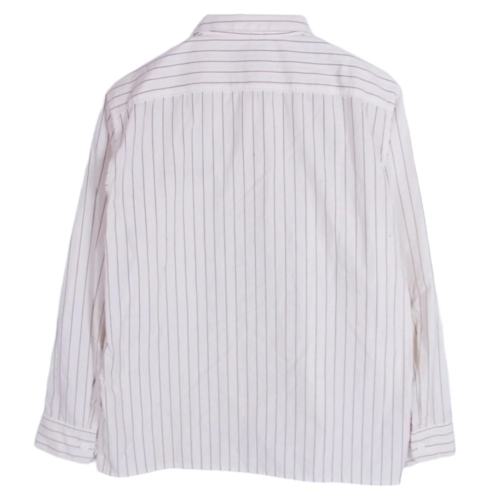 CALEE キャリー ストライプ ワーク 長袖 シャツ ライトブラウン系 XL【中古】 - Image 2