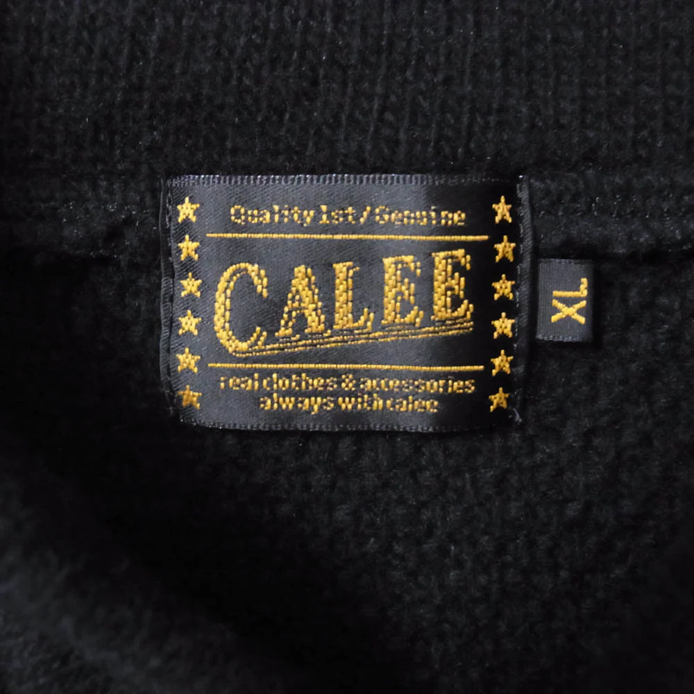 CALEE キャリー ラムウール ナイロン ショールカラー プルオーバー ニット ブラック系 XL【中古】 - Image 5