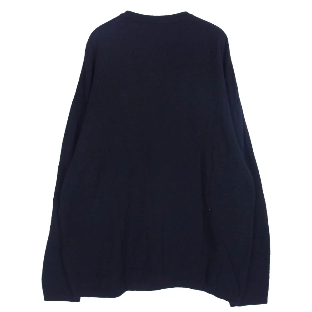 CALEE キャリー CL-20AW029 コットンワッフル ニット クルー ブラック系 XL【中古】 - Image 2