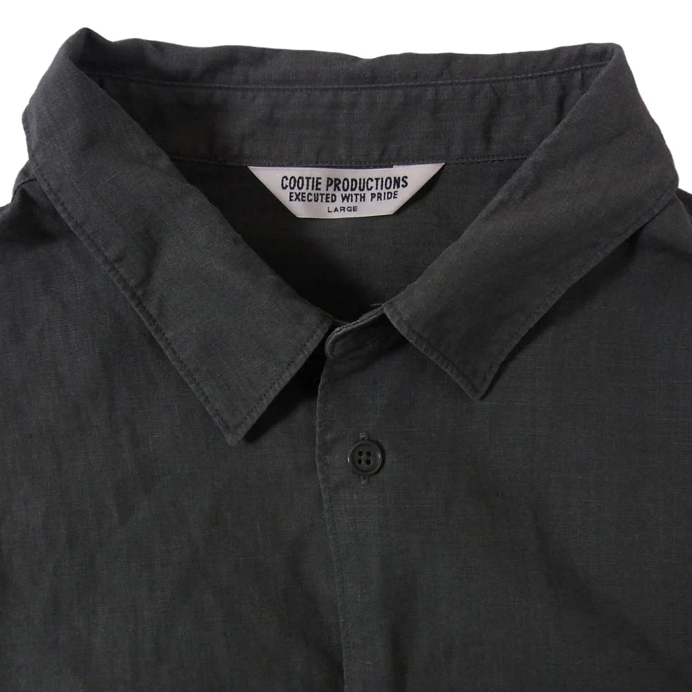 COOTIE クーティー Linen S/S Shirt リネン 半袖 シャツ モスグリーン系 L【中古】 - Image 3