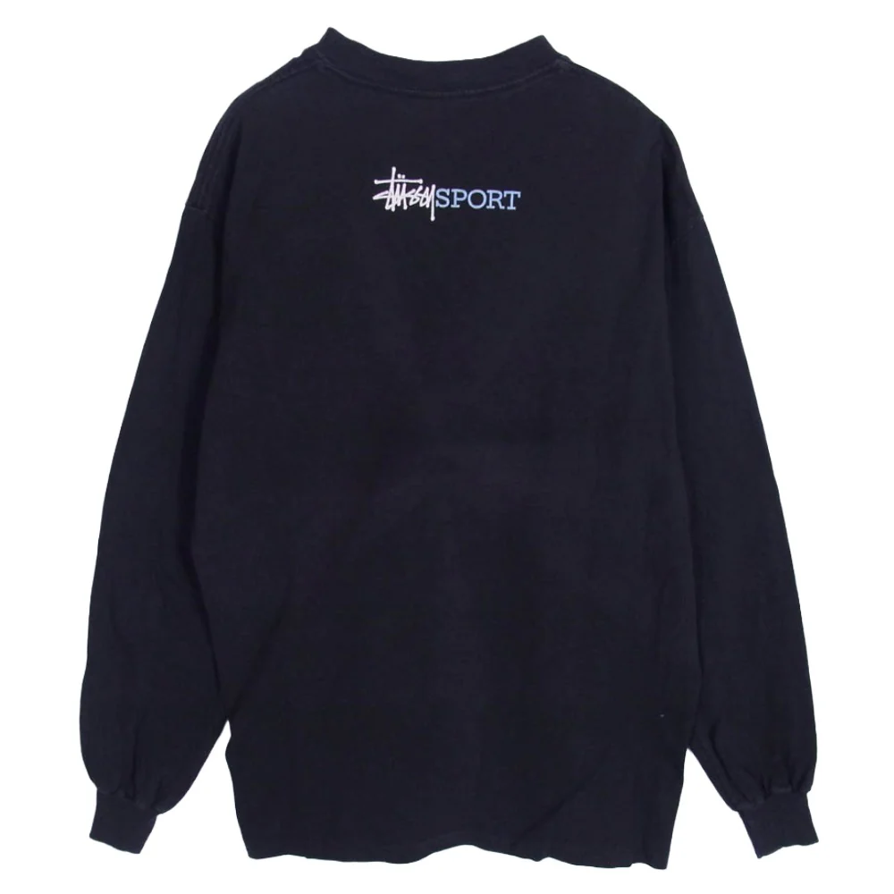 STUSSY ステューシー 90s old stussy 白タグ Sロゴ 長袖 Tシャツ カットソー ブラック系 L【中古】 - Image 2