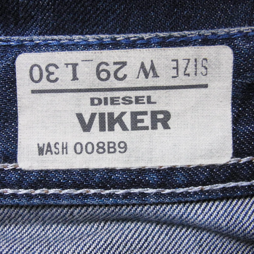 DIESEL ディーゼル VIKER ダメージ加工 ストレート デニム パンツ インディゴブルー系 W29L30【中古】 - Image 4