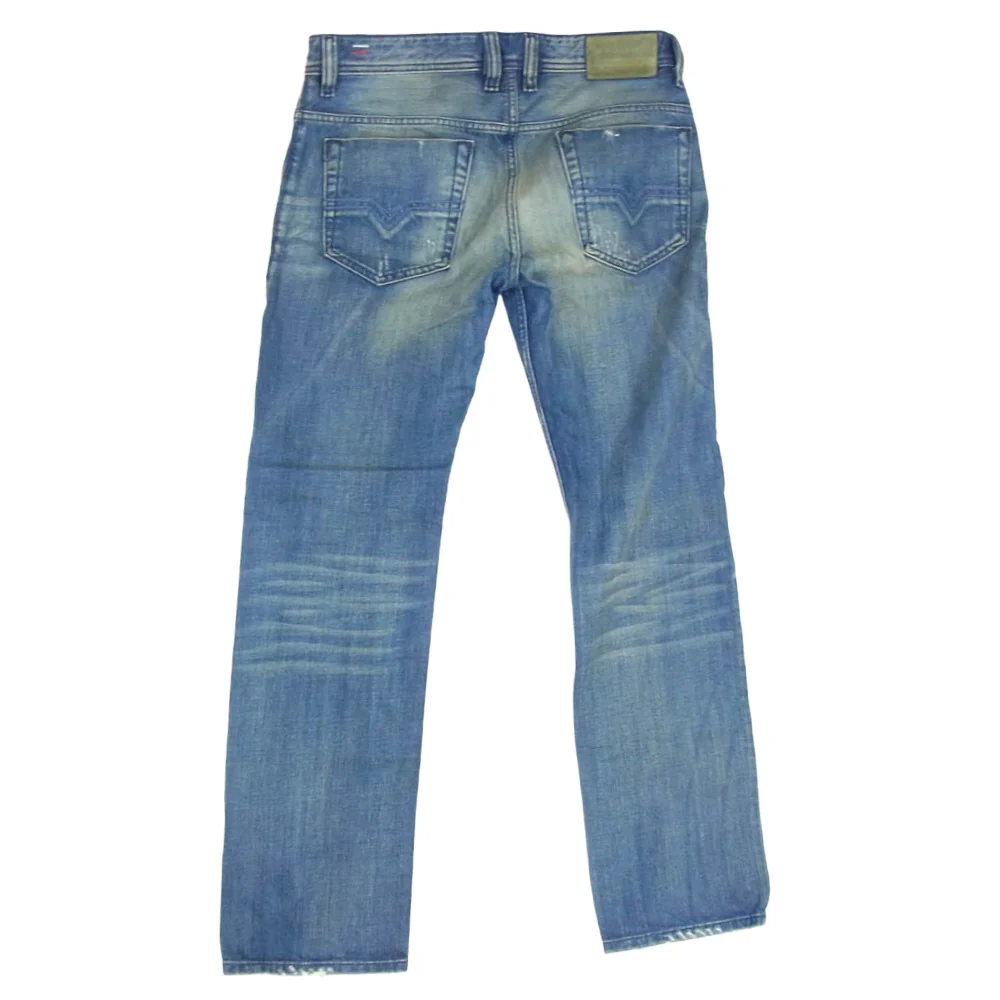 DIESEL ディーゼル SAFADO ダメージ加工 スリム ストレート デニム パンツ W29 ブルー インディゴブルー系【中古】 - Image 2