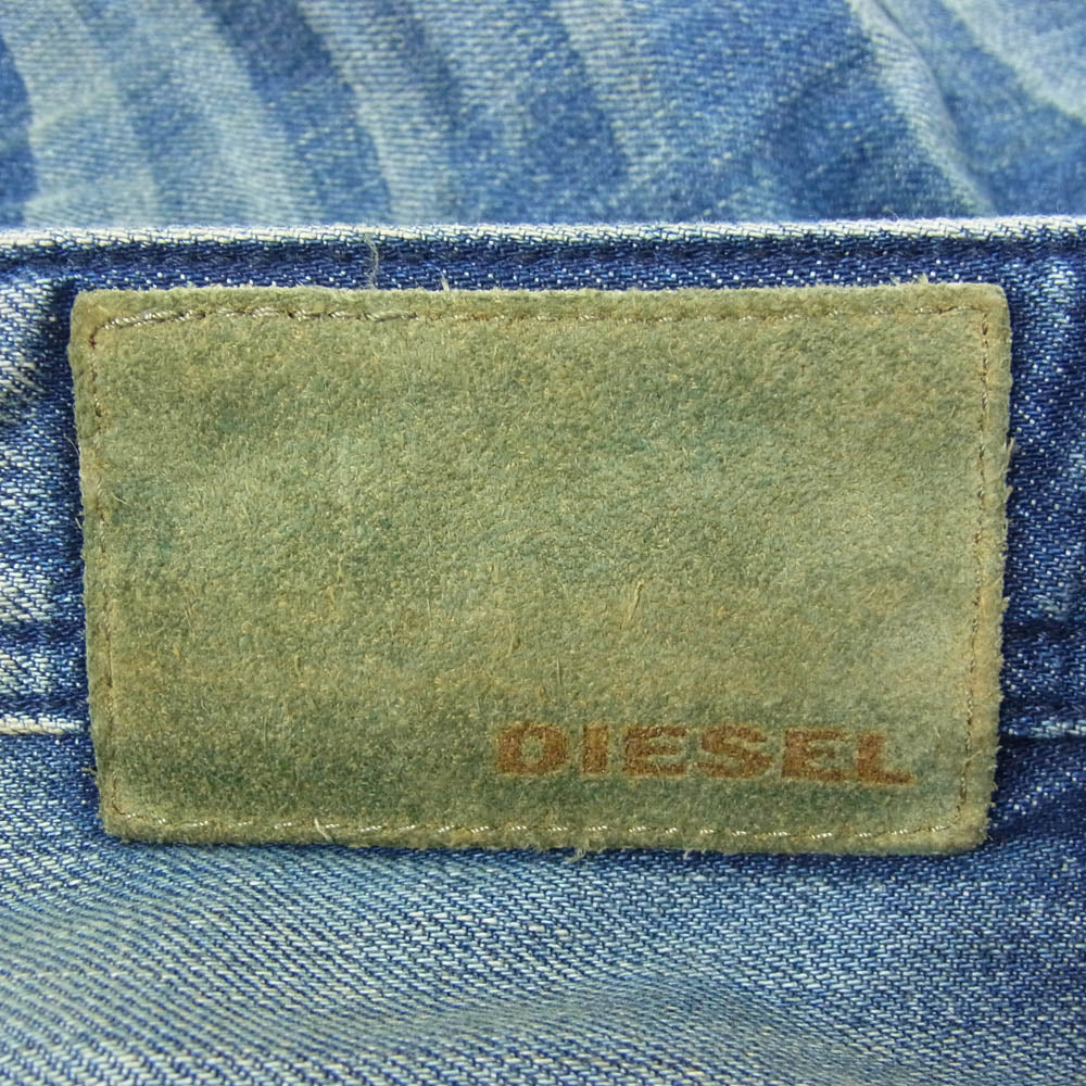 DIESEL ディーゼル SAFADO ダメージ加工 スリム ストレート デニム パンツ W29 ブルー インディゴブルー系【中古】 - Image 3