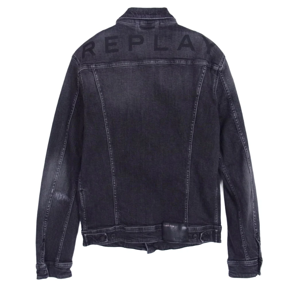 REPLAY リプレイ MV842D コットン ストレッチ デニム ジャケット ブラック系 M【極上美品】【中古】 - Image 2