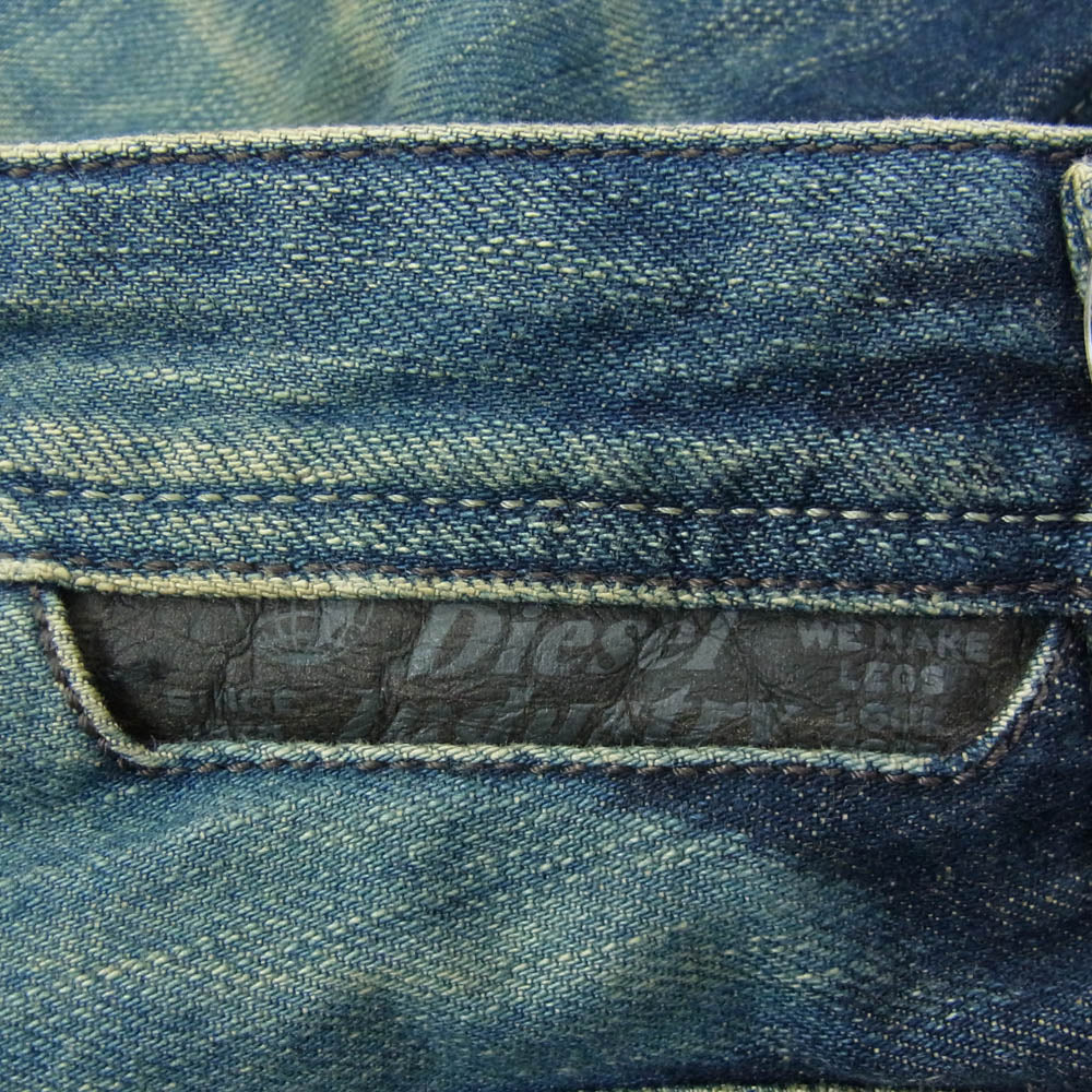 DIESEL ディーゼル SAFADO ダメージ加工 スリム ストレート デニム パンツ W30 インディゴブルー系【中古】 - Image 3