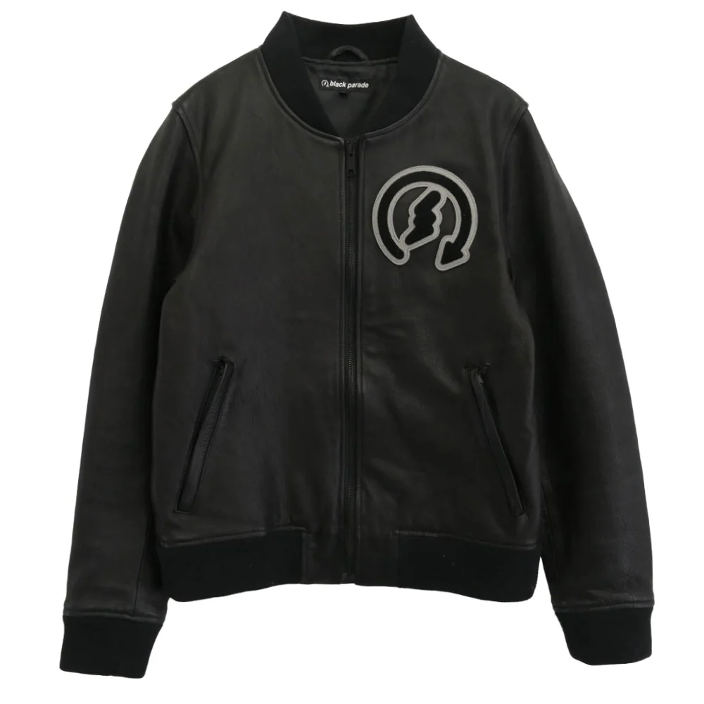 ブラックパレード Leather Varsity Jacket レザー ヴァーシティー ジャケット ブラック系 S【中古】