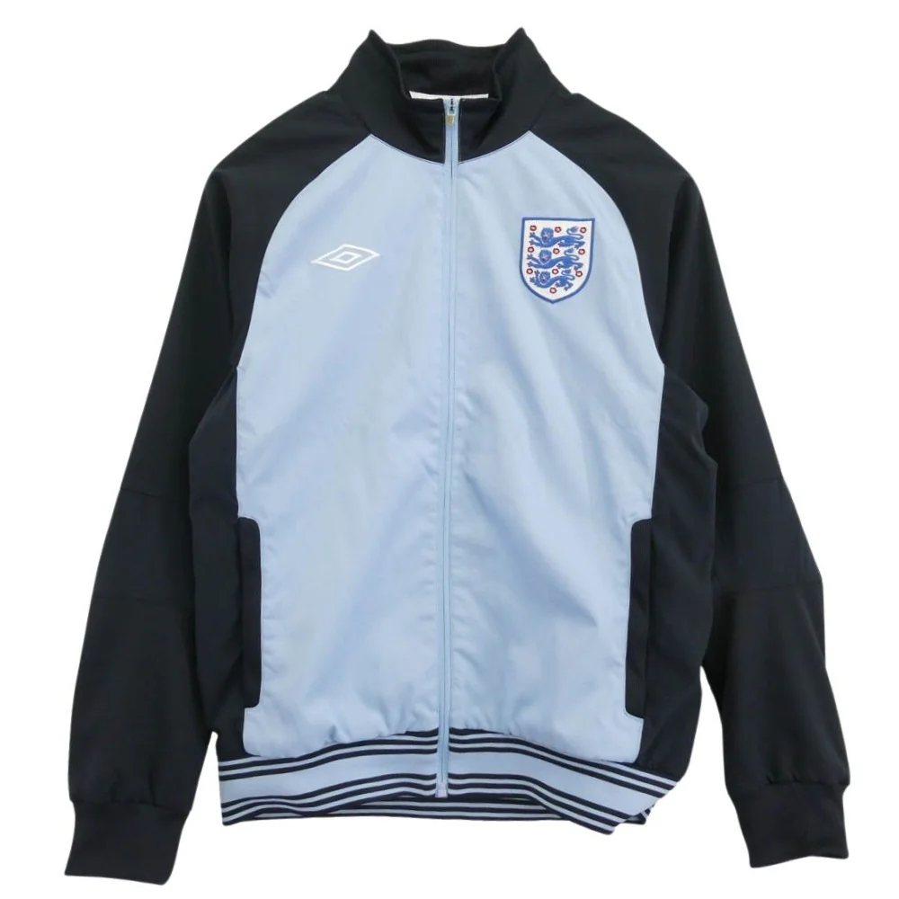 アンブロ UDA4155 UMBRO アンブロ ラグランスリーブ ジャージ ウーブンジャケット トラックジャケット ネイビー系 ライトブルー系 M【中古】
