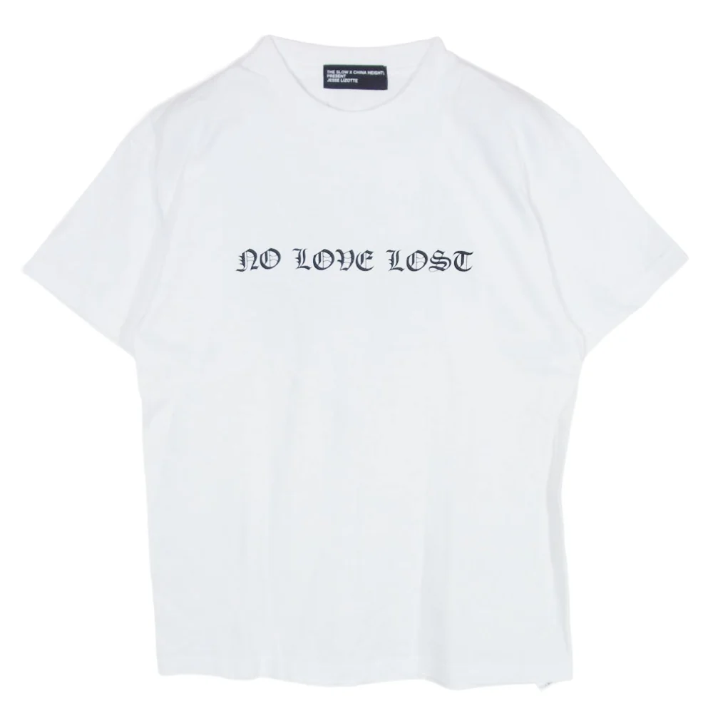 ザ・スロウ NO LOVE LOSE ロゴ プリント クルーネック 半袖 Tシャツ ホワイト系 M【中古】