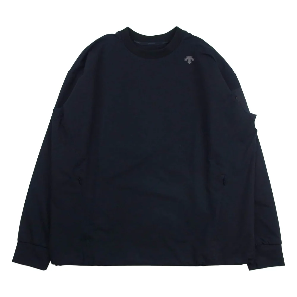 DESCENTE デサント ポリエステル トレーニング クルーネック スウェット ダークネイビー系 L【中古】