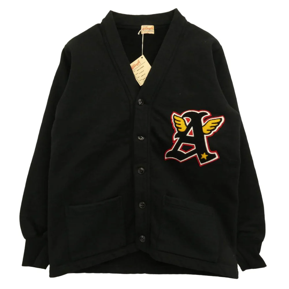 WHITESVILLE ホワイツビル WV69043 HEAVY SWEAT BUTTON CARDIGAN ヘビー スウェット カーディガン ブラック系 S【美品】【中古】