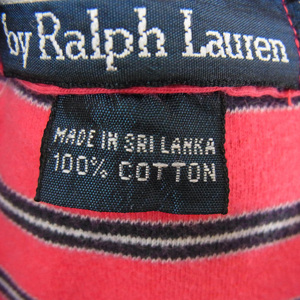 POLO RALPH LAUREN ポロ・ラルフローレン ロゴ刺繍 オーバーサイズ ボーダー 半袖 ポロシャツ レッド系 XL【中古】 - Image 5