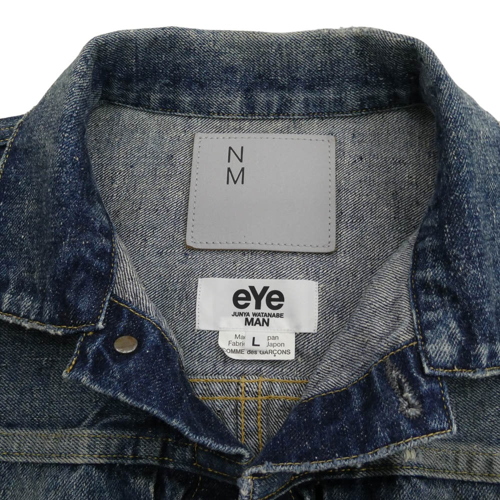 JUNYA WATANABE COMME des GARCONS ジュンヤワタナベコムデギャルソン 24AW WN-J924-100 W-Name Jacket デニム ジャケット インディゴブルー系 L【中古】 - Image 3