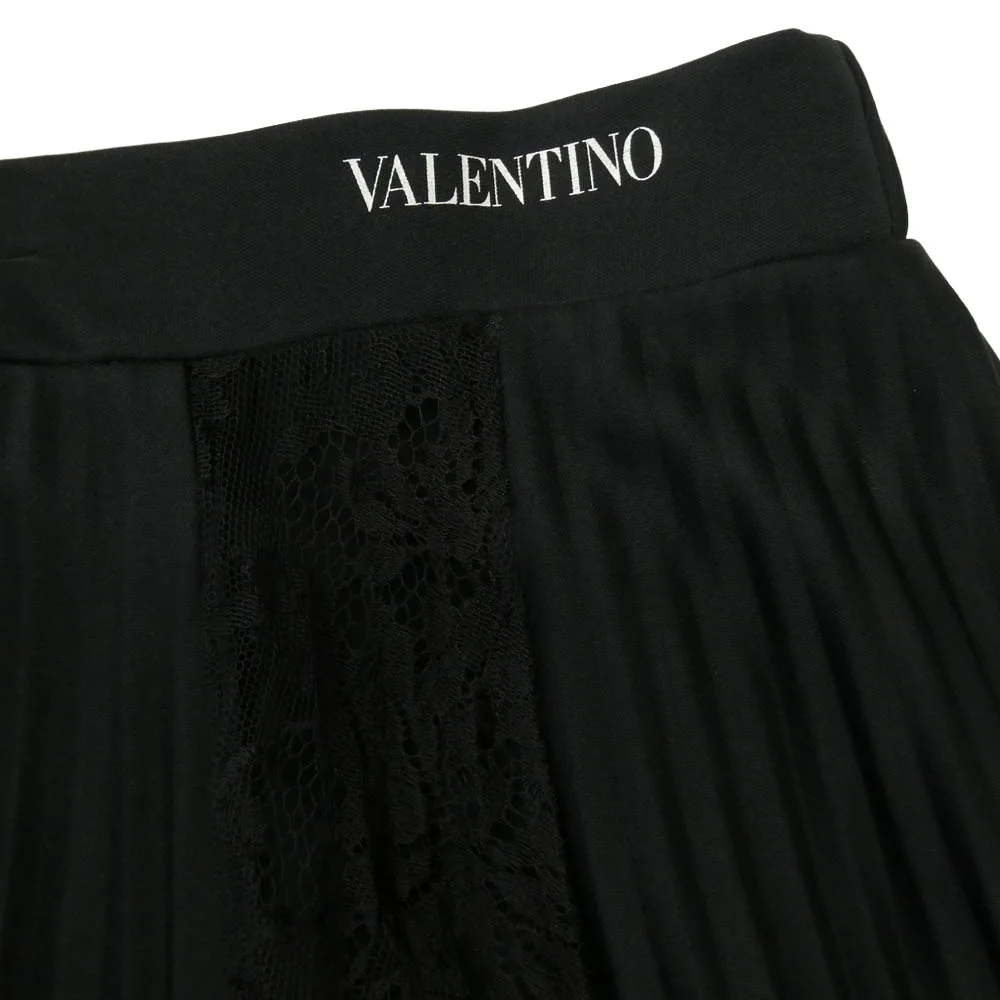 VALENTINO ヴァレンティノ SB3MD00X4TG フラワー プリーツ スカート ブラック系 M【中古】 - Image 3