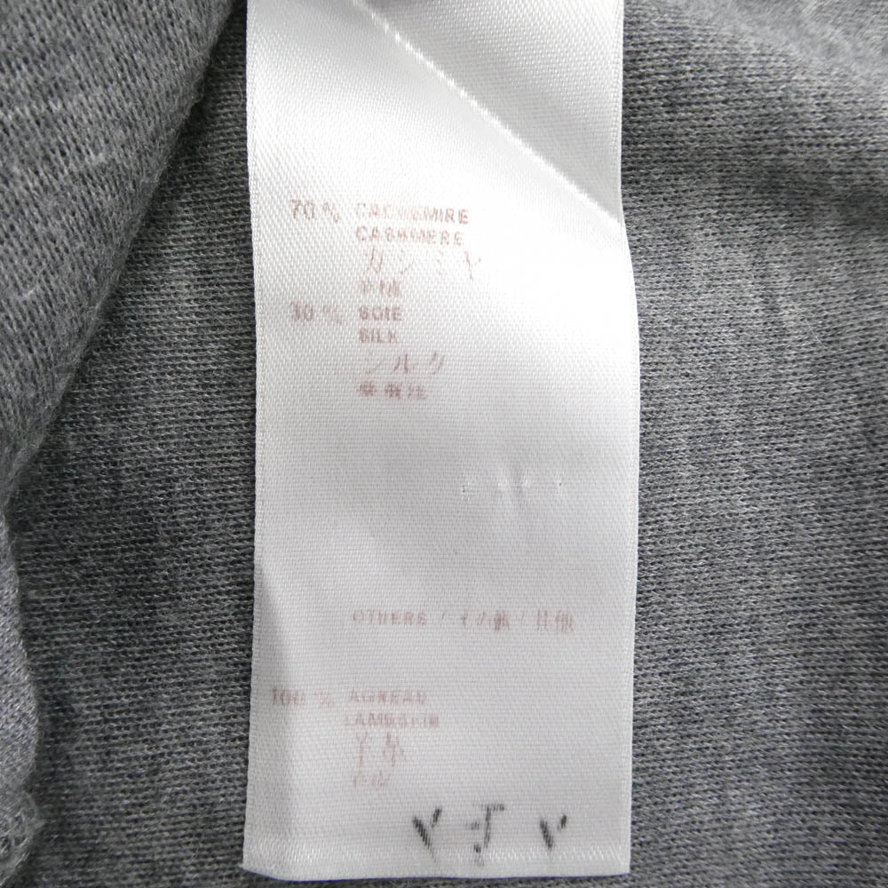 LOUIS VUITTON ルイ・ヴィトン レザーポケット カシミヤ シルク混 半袖 ニット Tシャツ カットソー グレー系 L【中古】 - Image 4