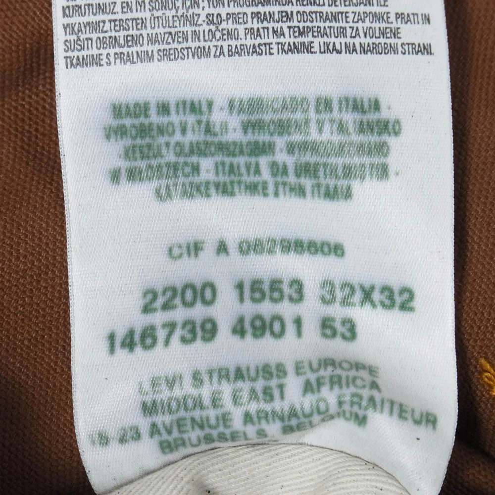 Levi's RED リーバイスレッド 立体裁断 レザーシンチバック コーティング デニムパンツ 黒茶系 W30程度【中古】 - Image 4