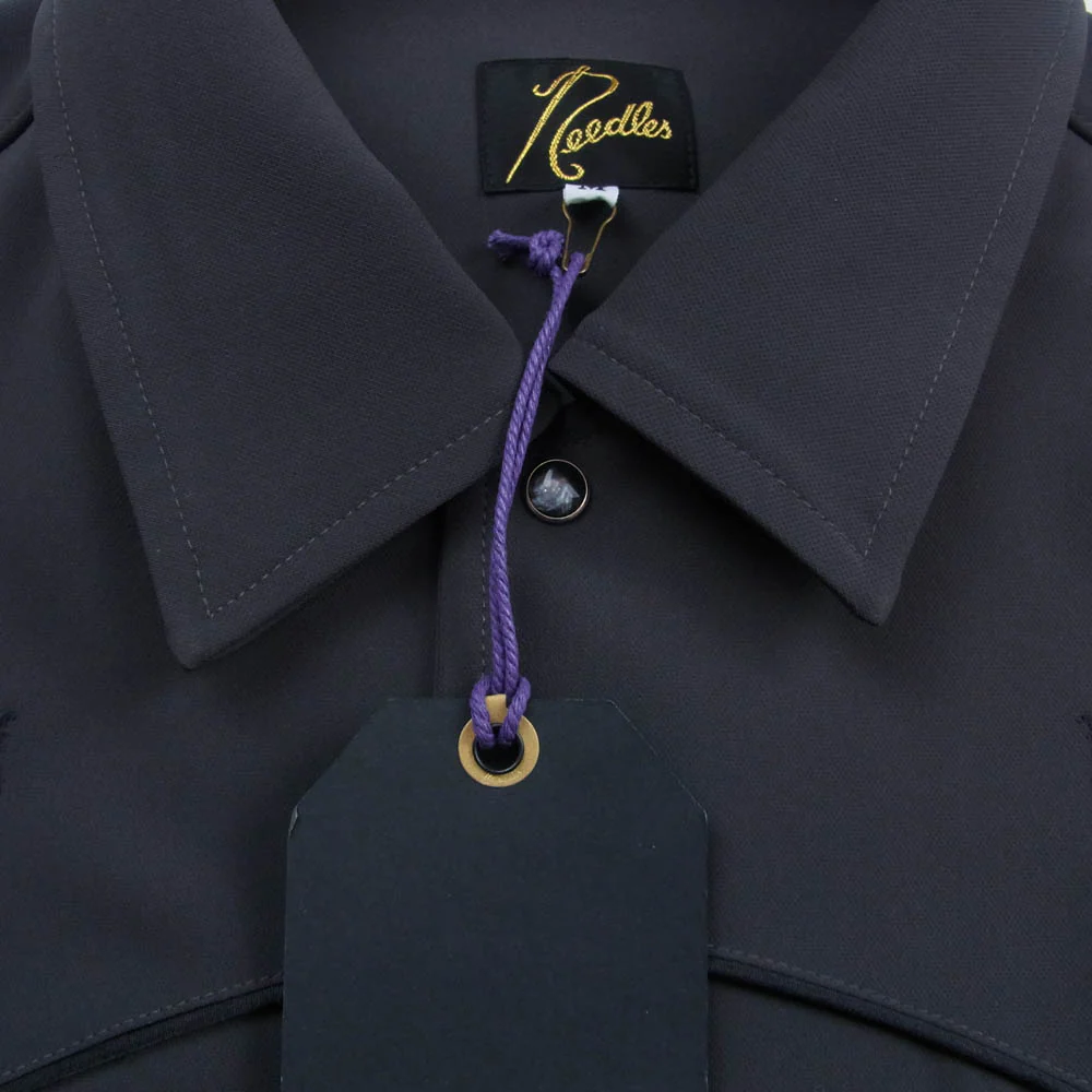 Needles ニードルス RW1595 別注 Piping Cowboy Jacket PE PU Double Cloth パイピング カウボーイ ダブルクロス トラックジャケット グレー系 M【極上美品】【中古】 - Image 3