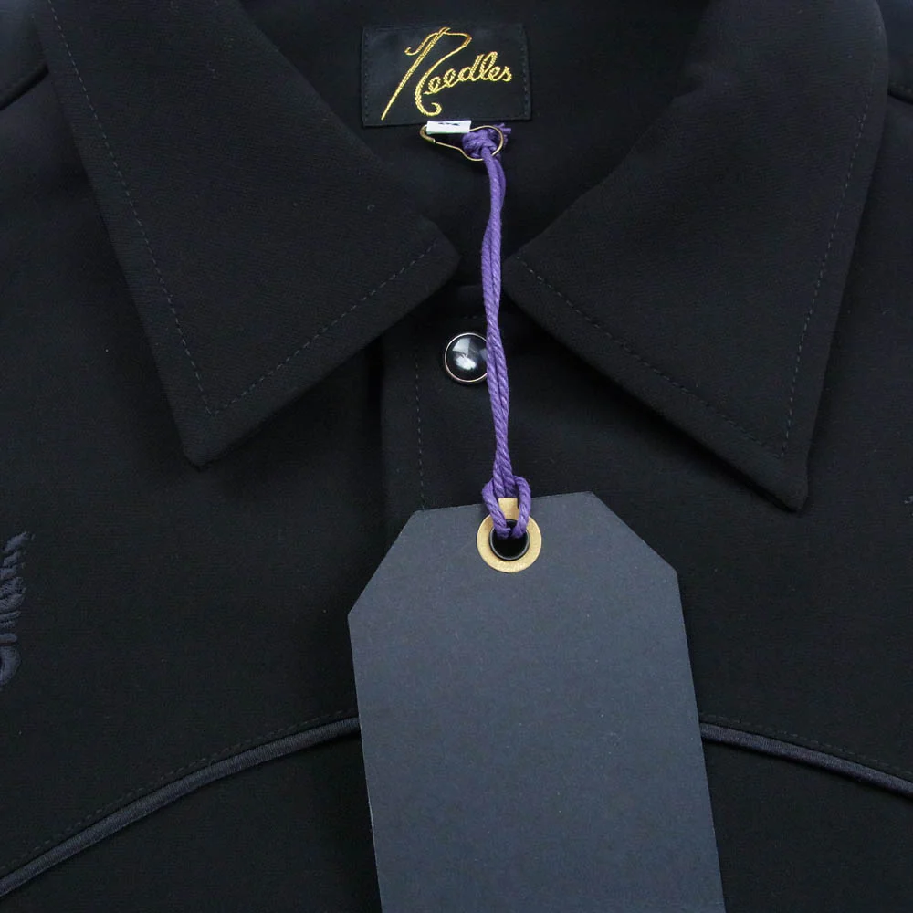 Needles ニードルス RW1595 別注 Piping Cowboy Jacket PE PU Double Cloth パイピング カウボーイ ダブルクロス トラックジャケット ブラック系 M【美品】【中古】 - Image 3