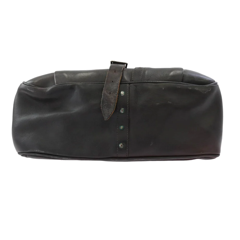 RRL ダブルアールエル Tumbled Leather Messenger Bag イタリア製 ヴィンテージ加工 オールレザー メッセンジャー バッグ ダークブラウン系【中古】 - Image 5