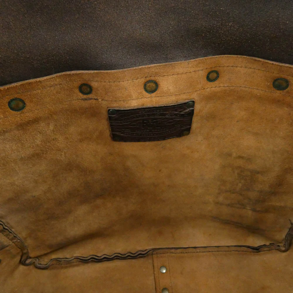 RRL ダブルアールエル Tumbled Leather Messenger Bag イタリア製 ヴィンテージ加工 オールレザー メッセンジャー バッグ ダークブラウン系【中古】 - Image 8