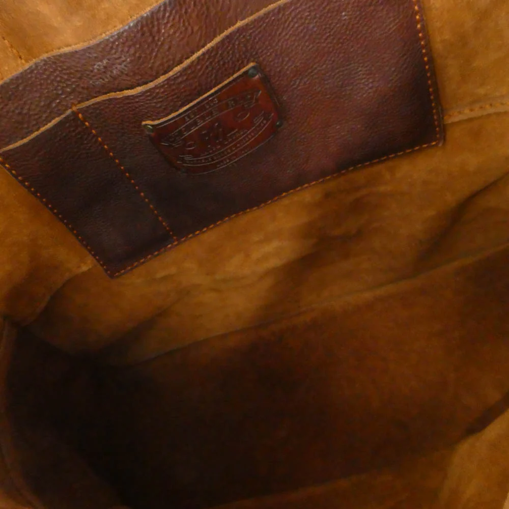 RRL ダブルアールエル イタリア製 ヴィンテージ加工 オールレザー トート バッグ ブラウン系【中古】 - Image 6