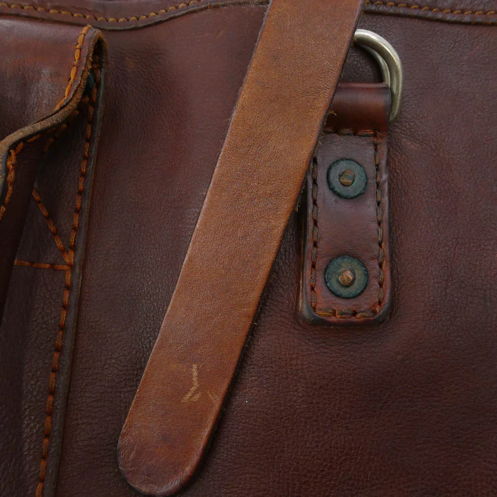 RRL ダブルアールエル イタリア製 ヴィンテージ加工 オールレザー トート バッグ ブラウン系【中古】 - Image 7