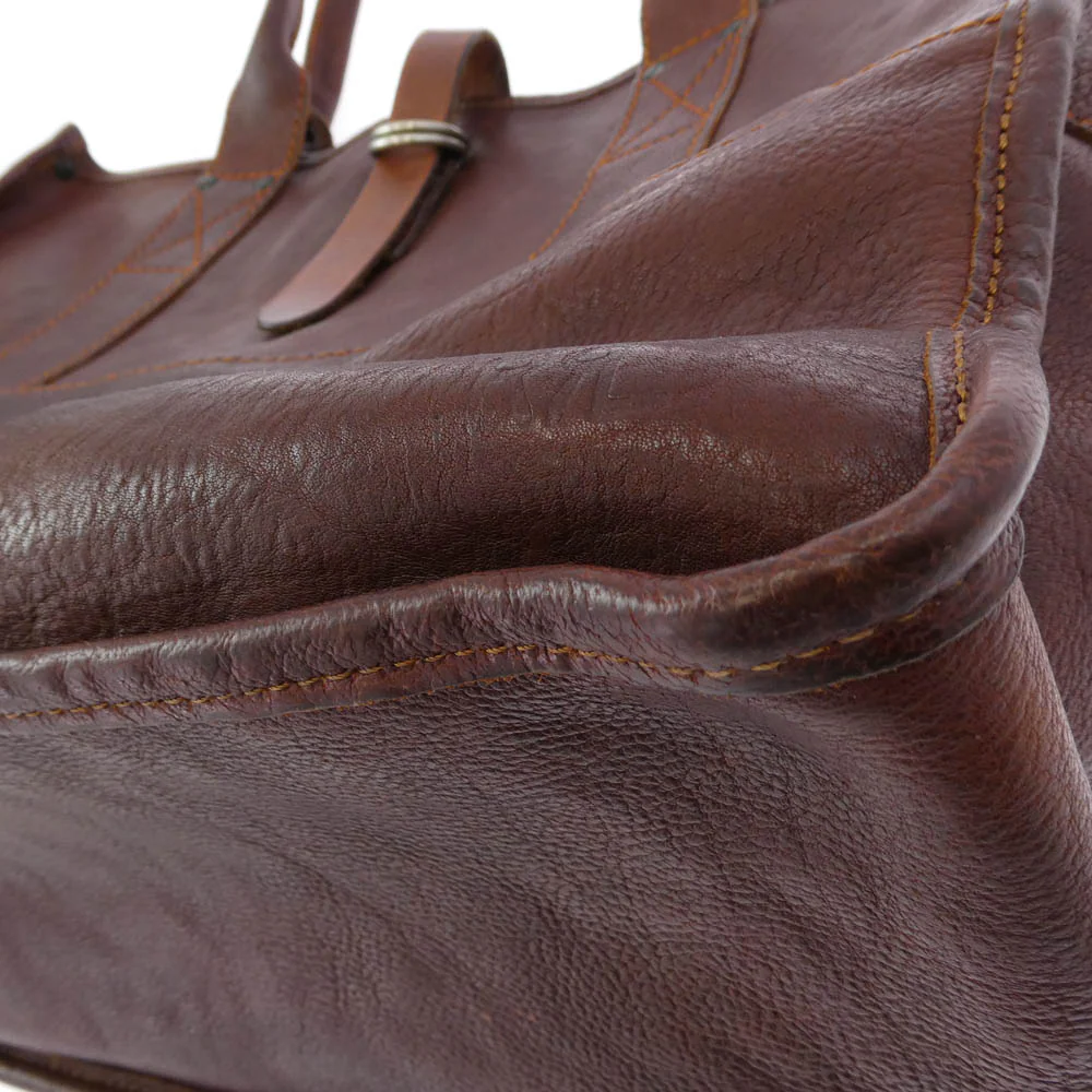 RRL ダブルアールエル イタリア製 ヴィンテージ加工 オールレザー トート バッグ ブラウン系【中古】 - Image 9