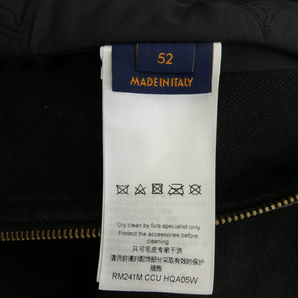 LOUIS VUITTON ルイ・ヴィトン 24SS HQA05W ファー フーデッド 中綿 ジップアップ モノグラムポケット ジャケット ブルゾン ブラック系 52【中古】 - Image 7