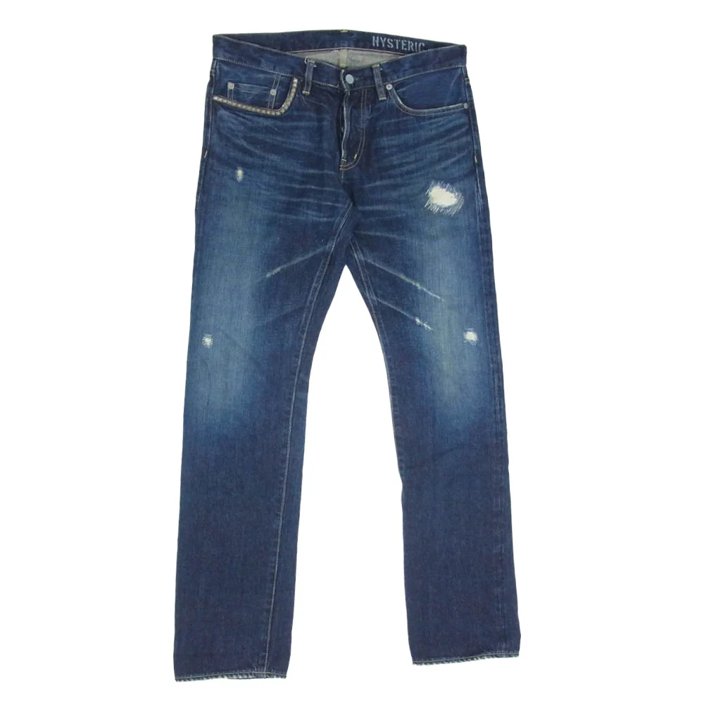 HYSTERIC GLAMOUR ヒステリックグラマー 0243AP16 RW CLASH加工 スタッズ デニム パンツ インディゴブルー系 32【中古】