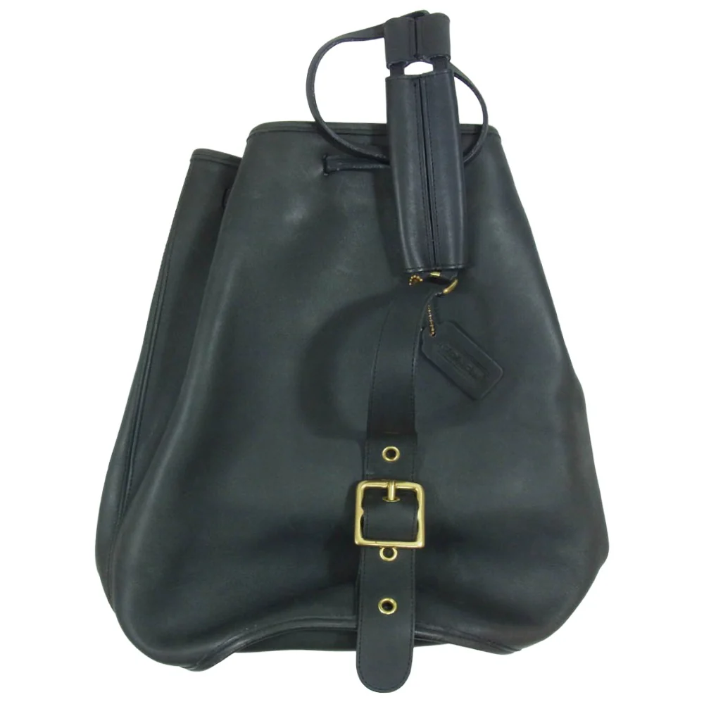 COACH コーチ usa製 オールド 9929 レザー ショルダー バッグ ブラック系【中古】 - Image 2