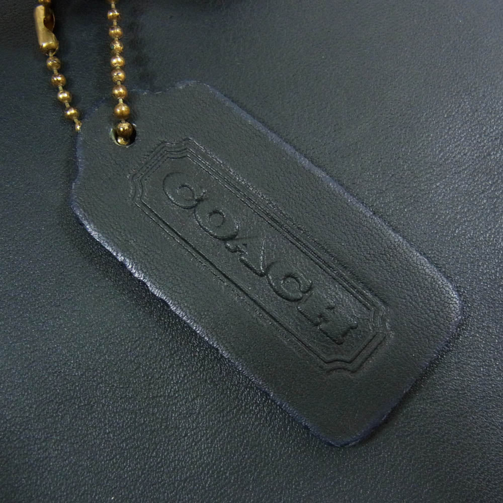 COACH コーチ usa製 オールド 9929 レザー ショルダー バッグ ブラック系【中古】 - Image 6