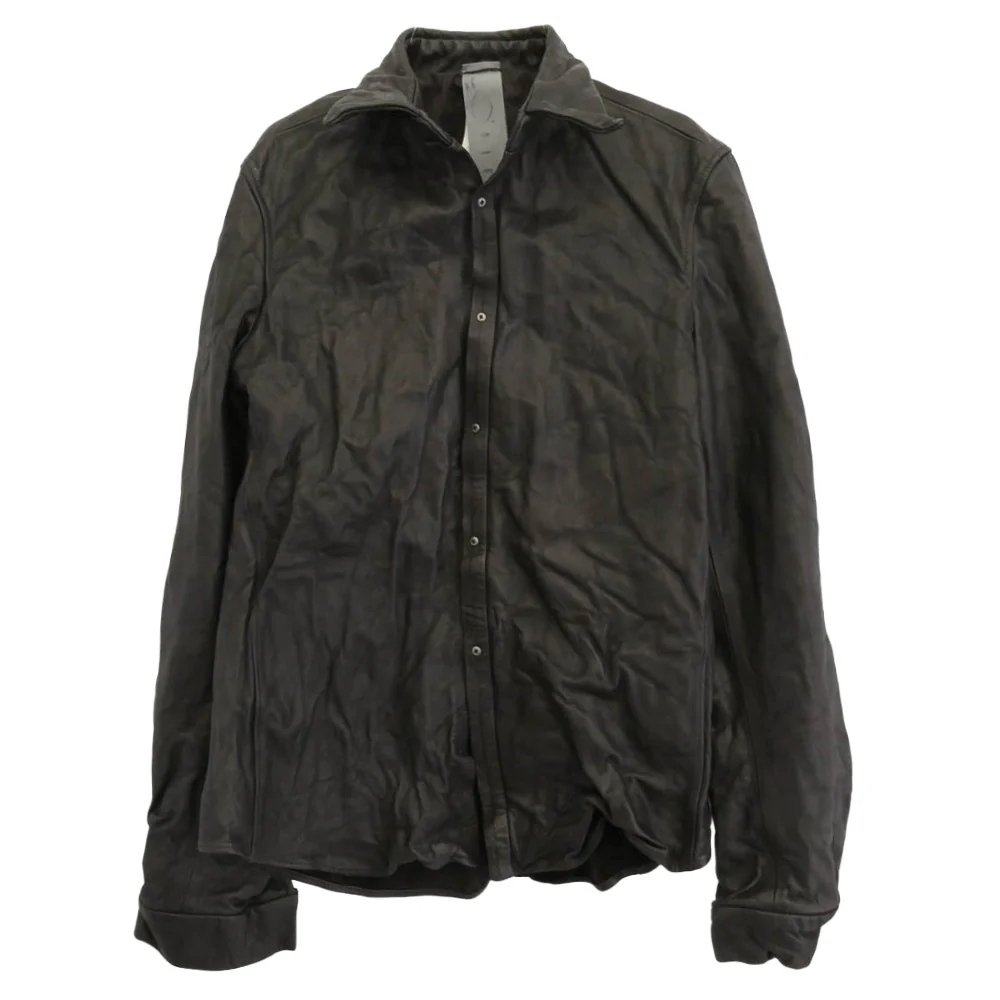 カルペ ディエム 06AW LUS61-WC-07 ウォッシャブル レザー 長袖 シャツ ダークブラウン系 2【中古】